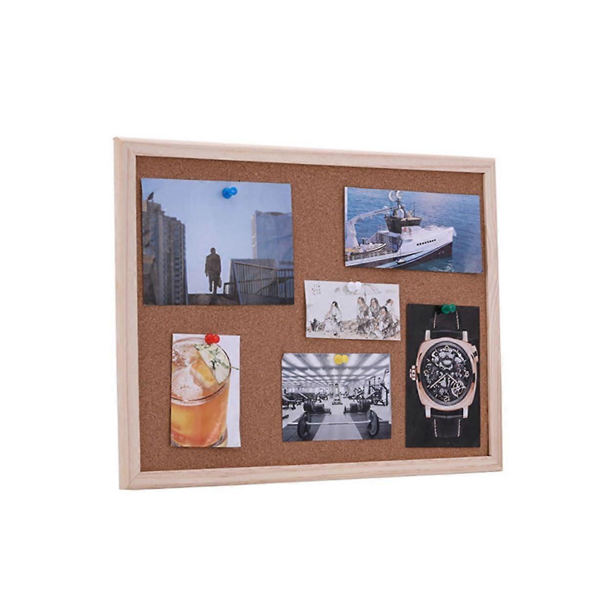 Cork Board 40 x 30 cm Wall Mounted Notice Board for Office and Home Use, Simple Design Cork Notice Board