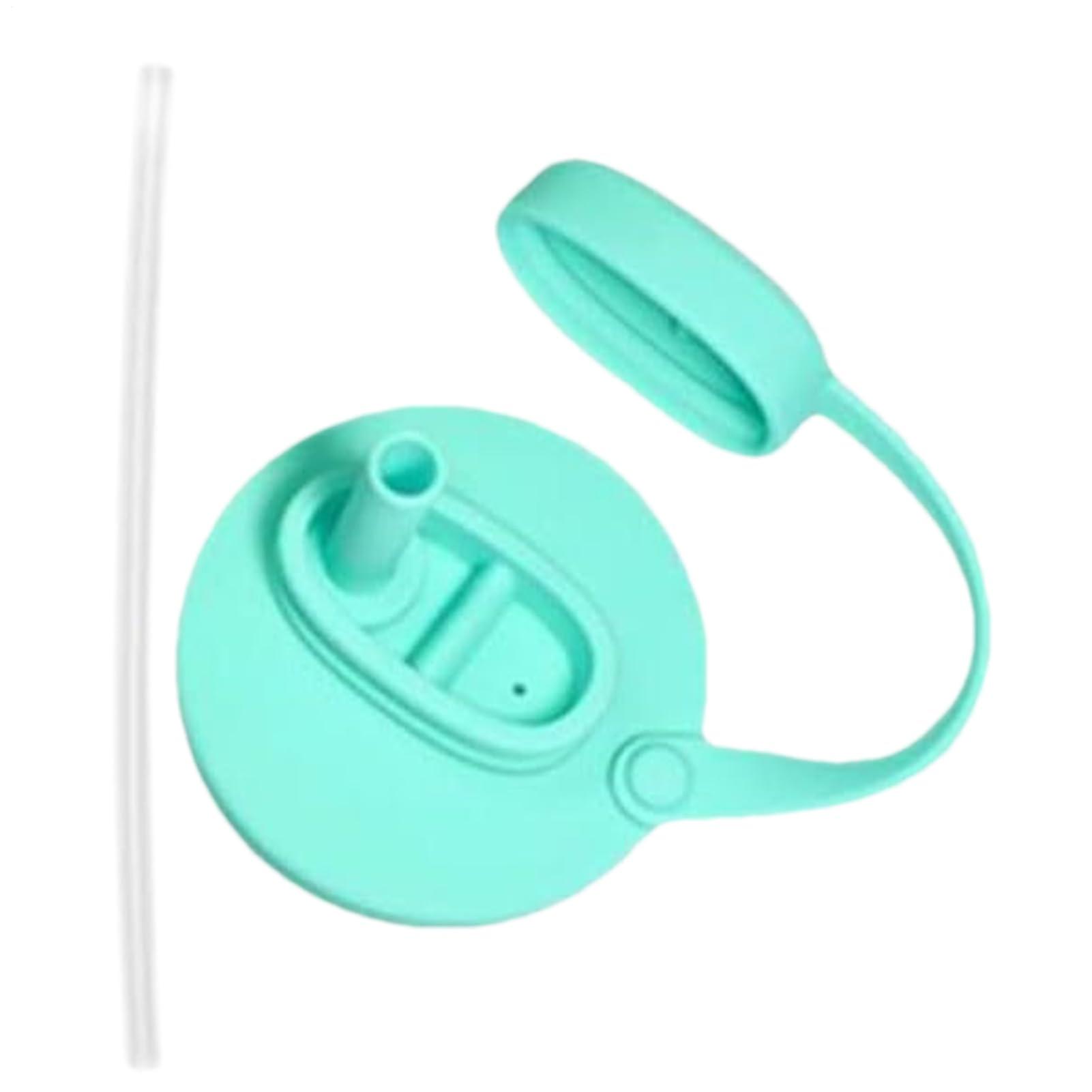 Drink Can Covers with Straw, Leak-Proof and Reusable, for Fridge and Freezer, Fits Beer and Beverage Cans, Cyan Color