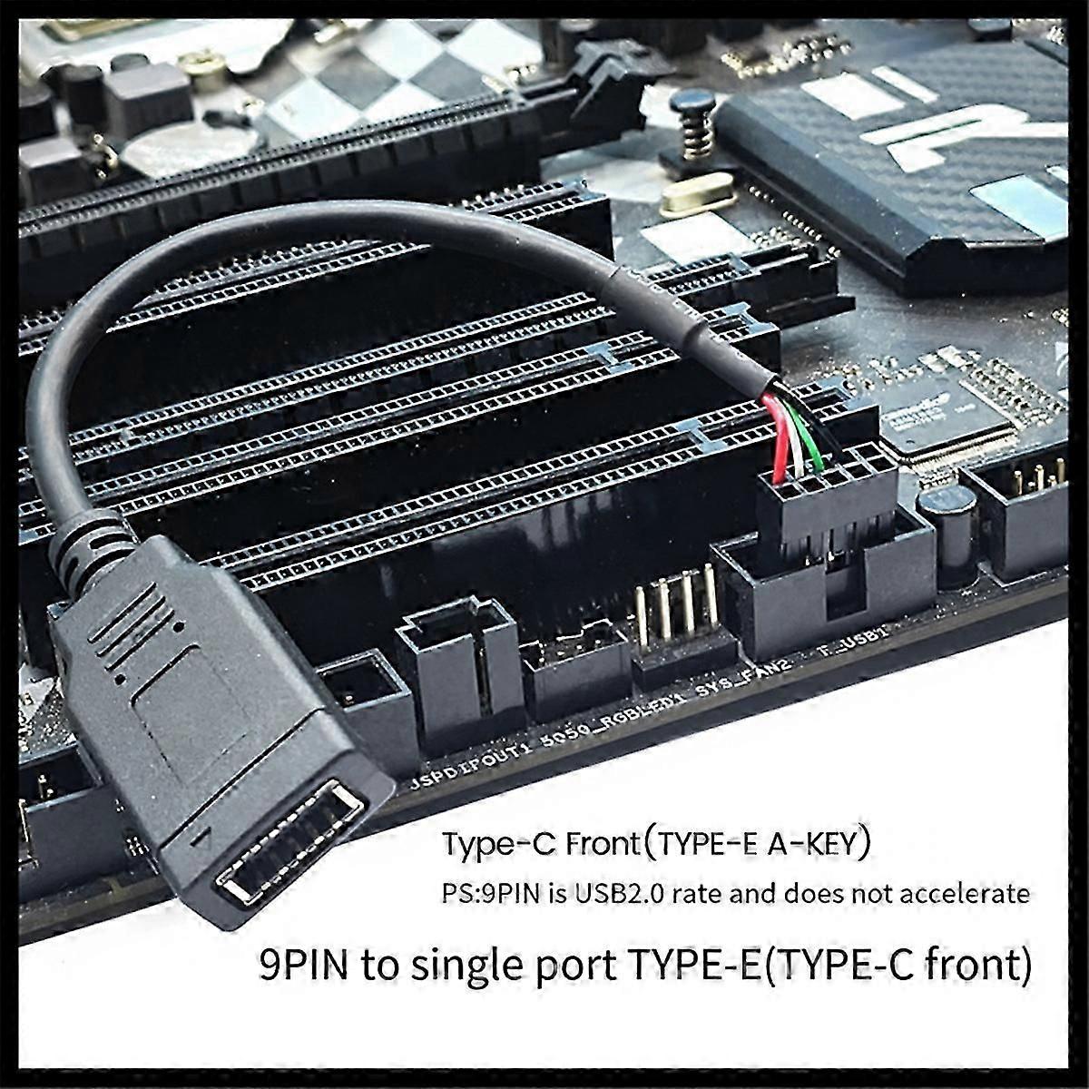 USB 9PIN to Type-C Front Panel Cable USB 9PIN to TYPE-E KEY-A Adapter Cable USB Front Panel Adapter Cable