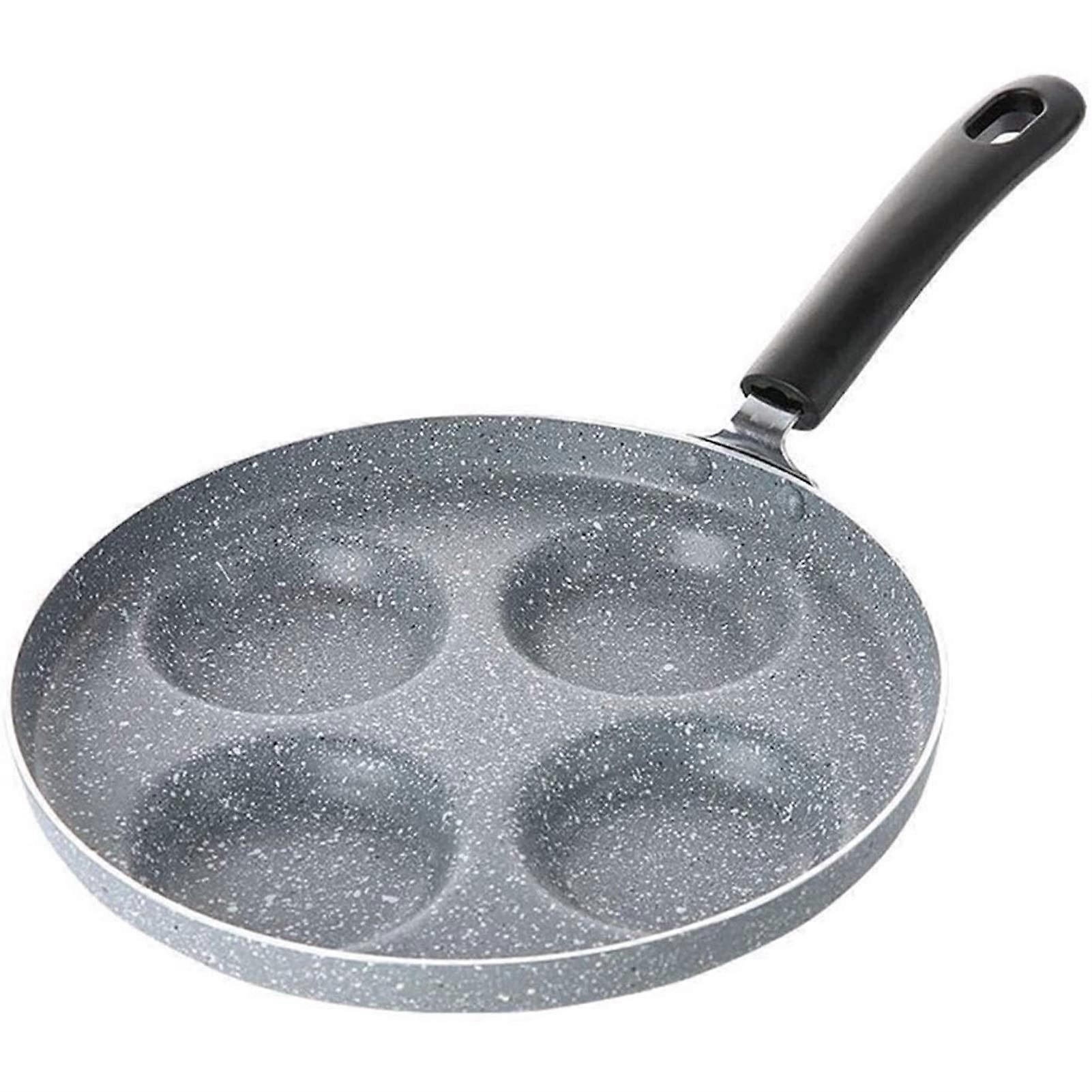 Frying Pan Skillet Maifan Stone Pot Pan 4-Hole Omelette Egg Dumpling Pot Multi Function Frying Pan Saucepan Color B