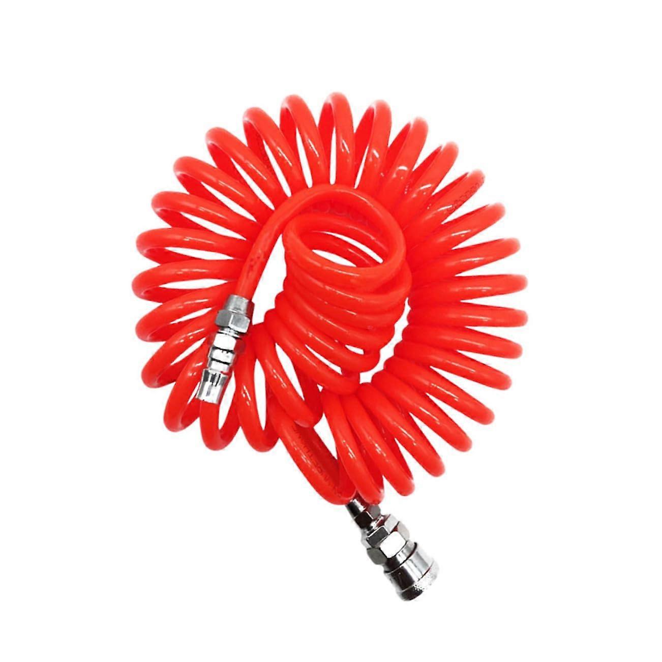 Flexible Spiral Hose Durable Air Hose with Retraction Flexible and ColdResistant for Compressor and Pneumatic Tools Red Visibility for