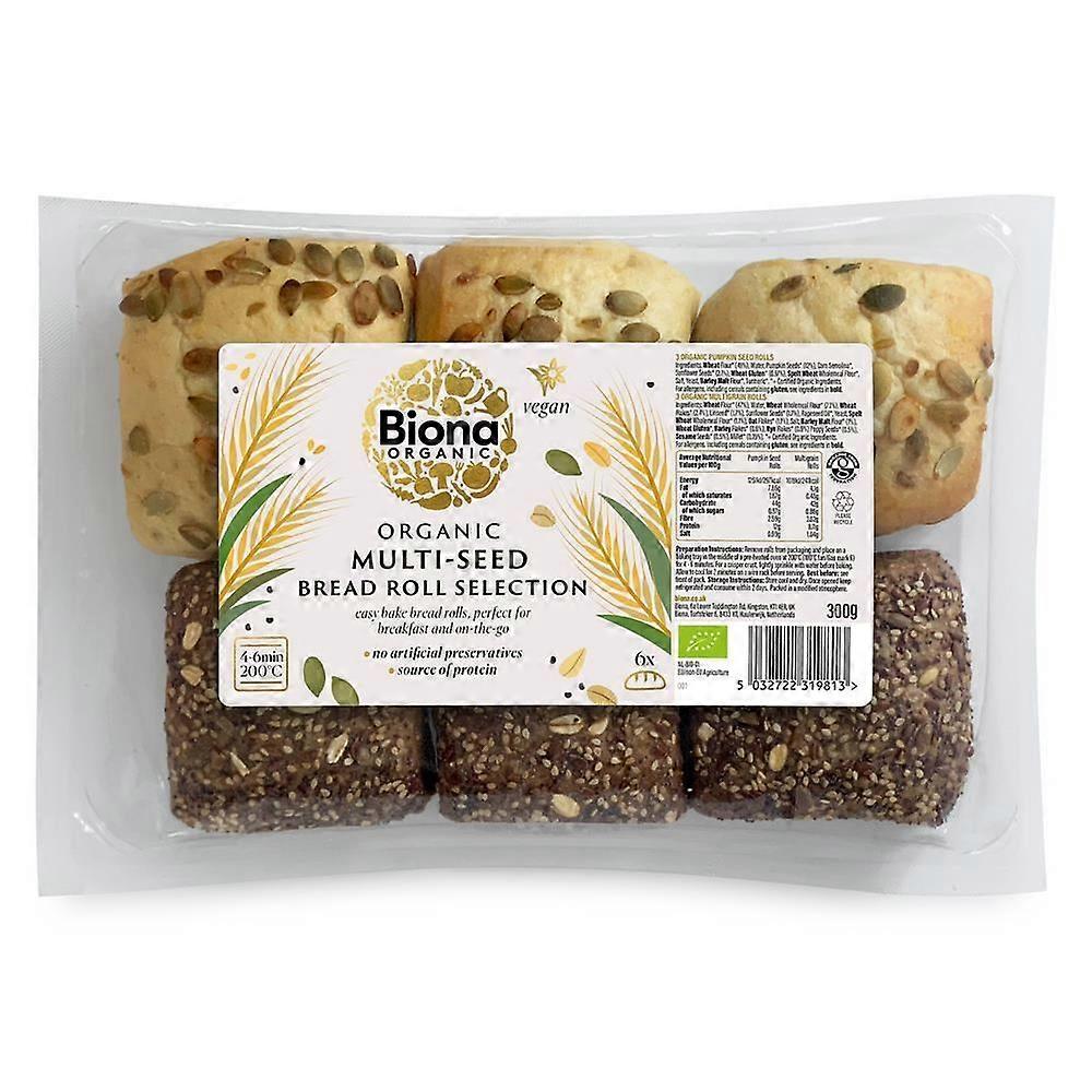 Biona Organic Multi-Seed Bread Roll Selection 300g - 4 Pack