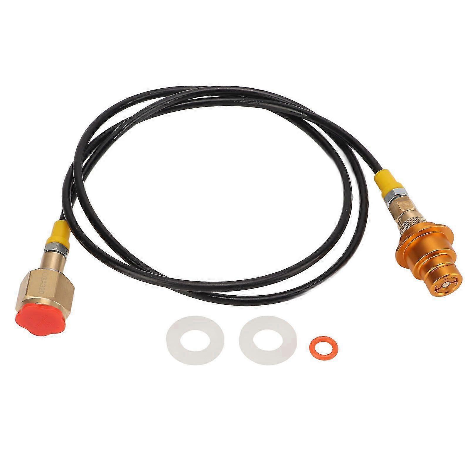 CO2 Tank Adapter Hose 60 Inch Brass ABS Soda Machine Quick Connection Adapter Hose with Quick Disconnect Edition 0822