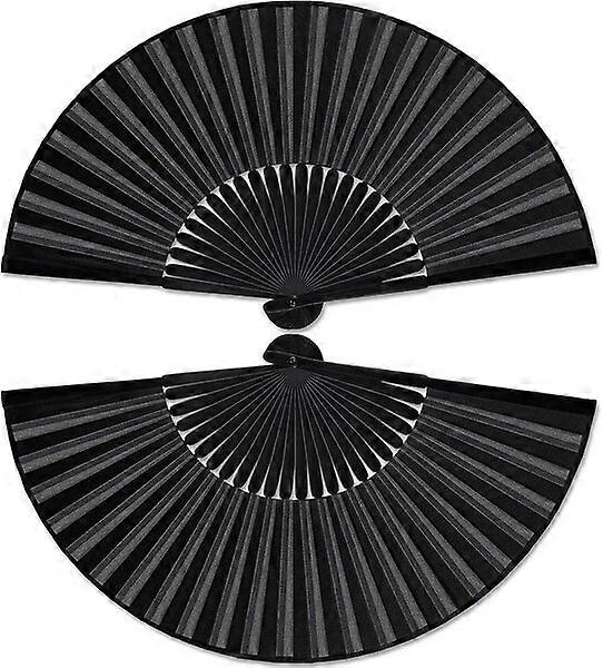 Two folding satin hand fans suitable for various occasions