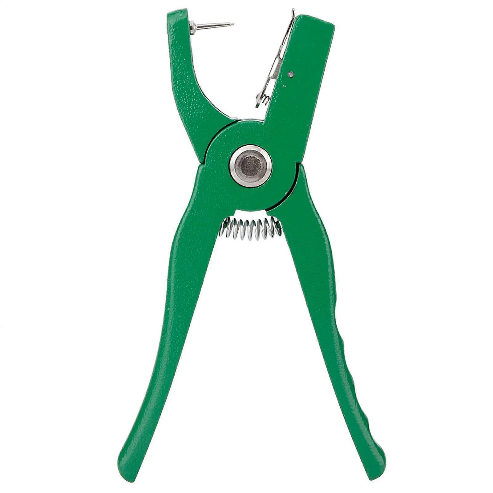 Ear Tag Pliers, Metal Livestock Tagging Tool, Standard Size, Durable Crimp For Quick Tagging, Green