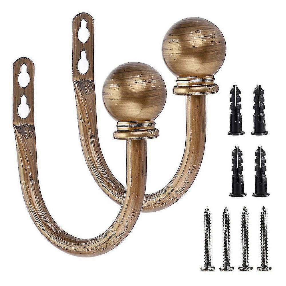 Round Finials Curtain Holdbacks, Decorative Curtain Hooks Wall Moun...