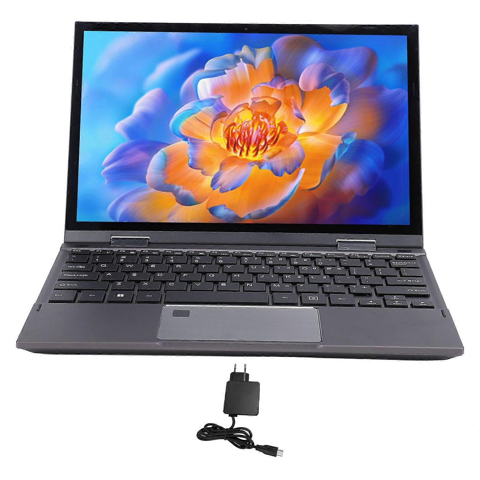 10.95 Inch Touchscreen Laptop 2K IPS Display 360° Flip 16GB 256GB Backlit Keyboard Gray EU Plug