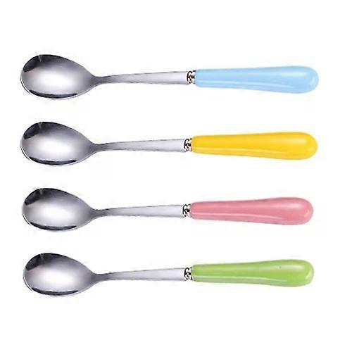 4 Pcs Coffee & Ice Stirring Spoons, Ceramic Handle Stainless Steel