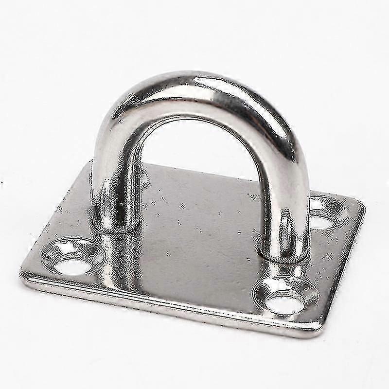 Square Pad Eye Plate, Stainless Steel Ceiling Hooks, Metal Suspension U Hooks, Marine Hardware Staple Hook Ring Loop With Screws For Wall Ceiling Han
