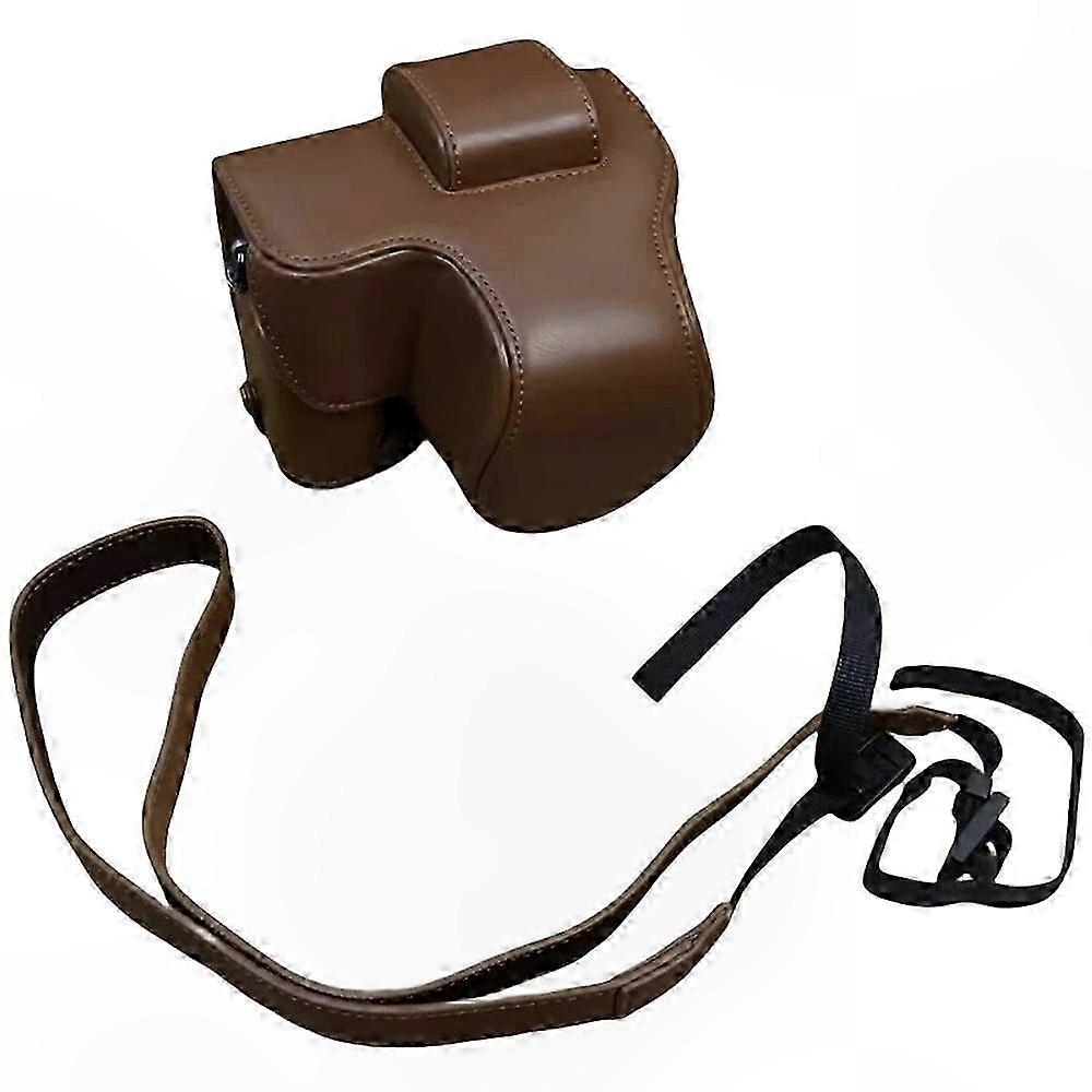 Type C PU Leather Camera Case with Battery Access & Shoulder Strap for Mirrorless Cameras - Anti-Drop Protection