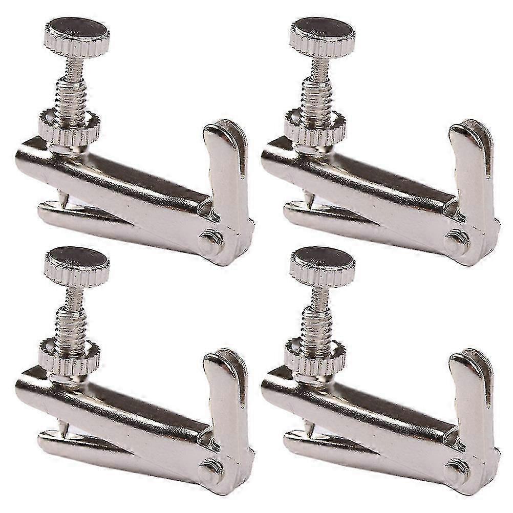 2025 4pcs Violin String Adjuster Fine Tuning String Fine Adjuster Tuners For Violin Size S (silver)