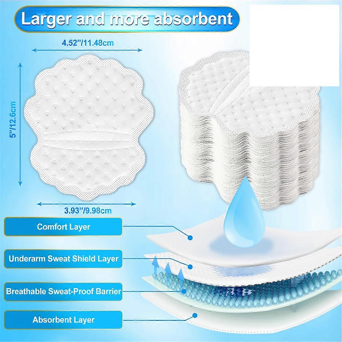 Armpit Sweat Pads,180 Pcs Larger Underarm Sweat Pads for Men Hyperhidrosis,Disposable Sweat Pads fo