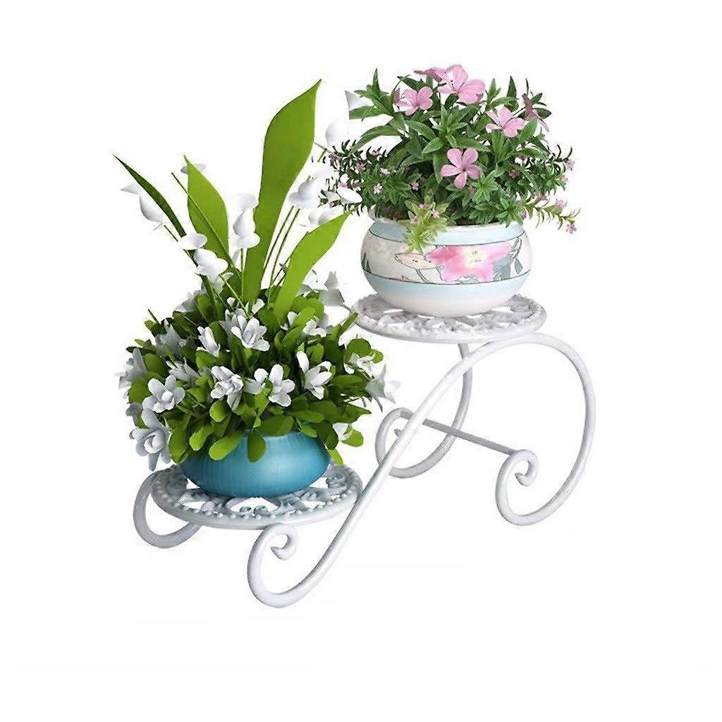 Plant Stand Metal SpaceSaving 2Tier Flower Rack For Indoor Garden Display Shelf Pot Storage