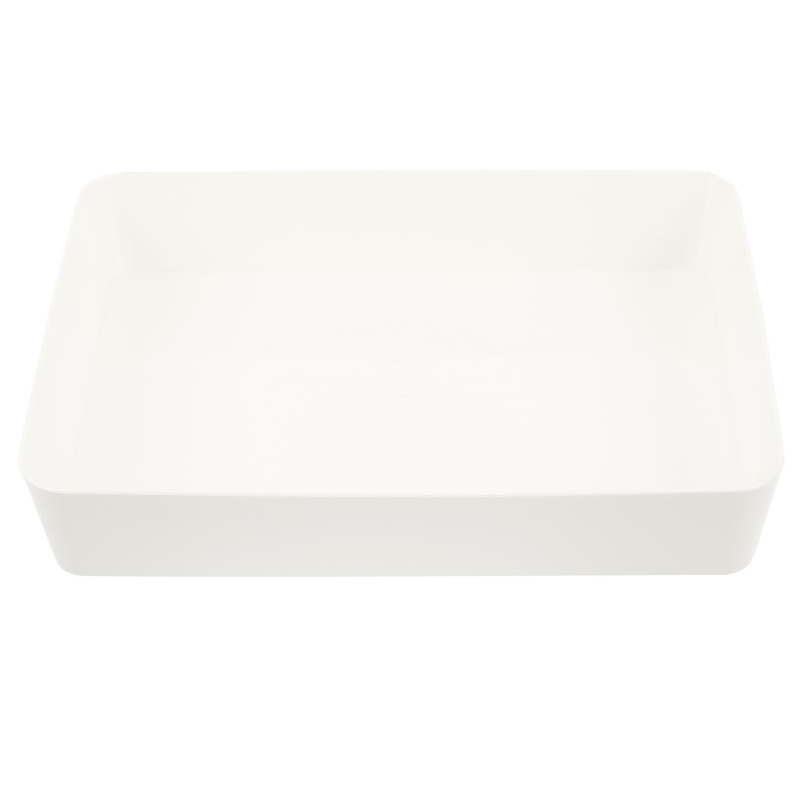 White Plastic Desktop Drawer for Home Office Organization with Adjustable Compartments 7.5 x 4.2 x 3.1 inches