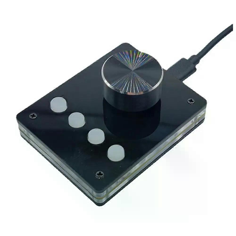 Multimedia Programmable Keyboard USB Knob Custom Keyboard Mini Macro Keyboard Volume Controller (Small White Button)