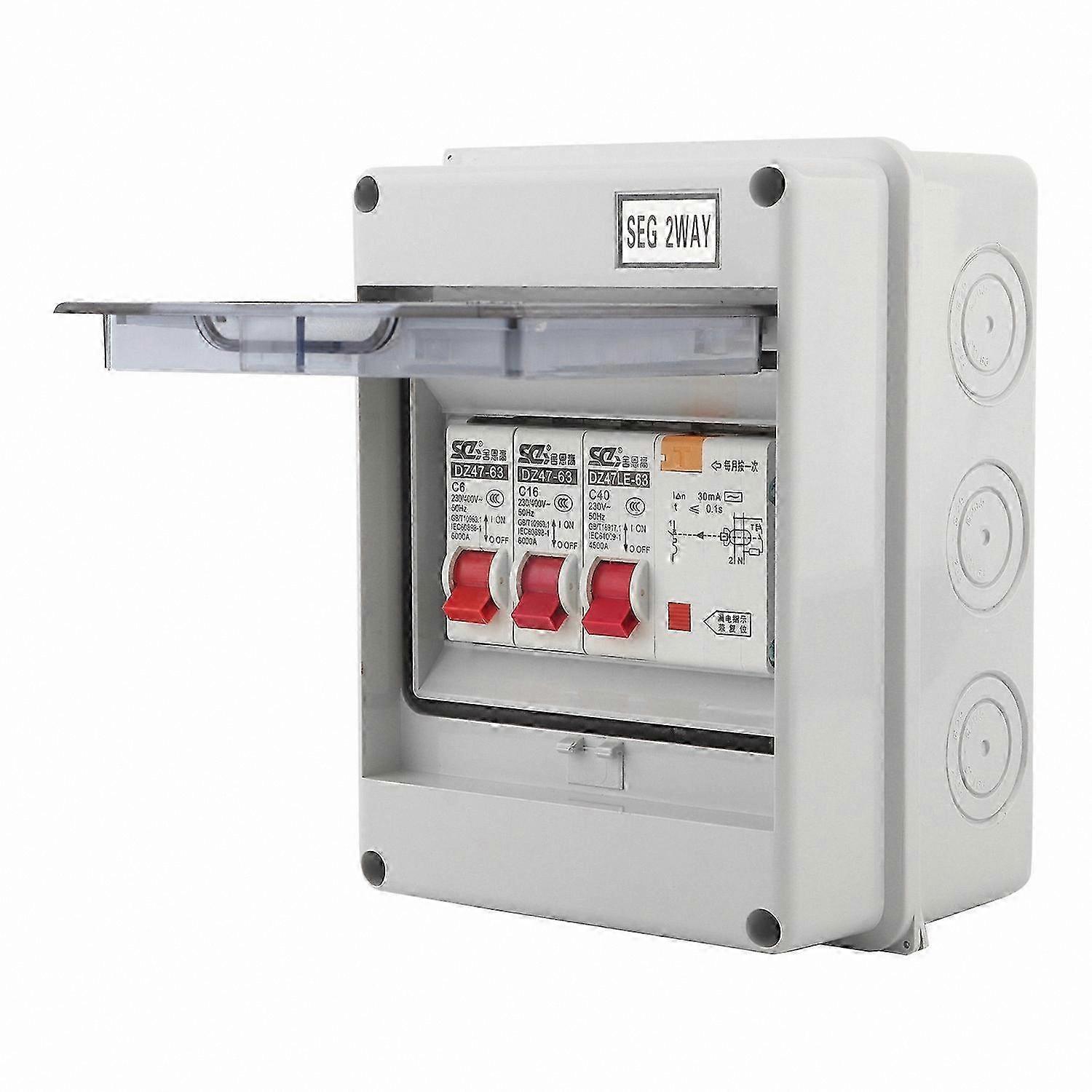 40A 30mA RCD Circuit Breaker Unit with Dual MCB 6A & 16A for Garage or Caravan Electrical Safety Solution
