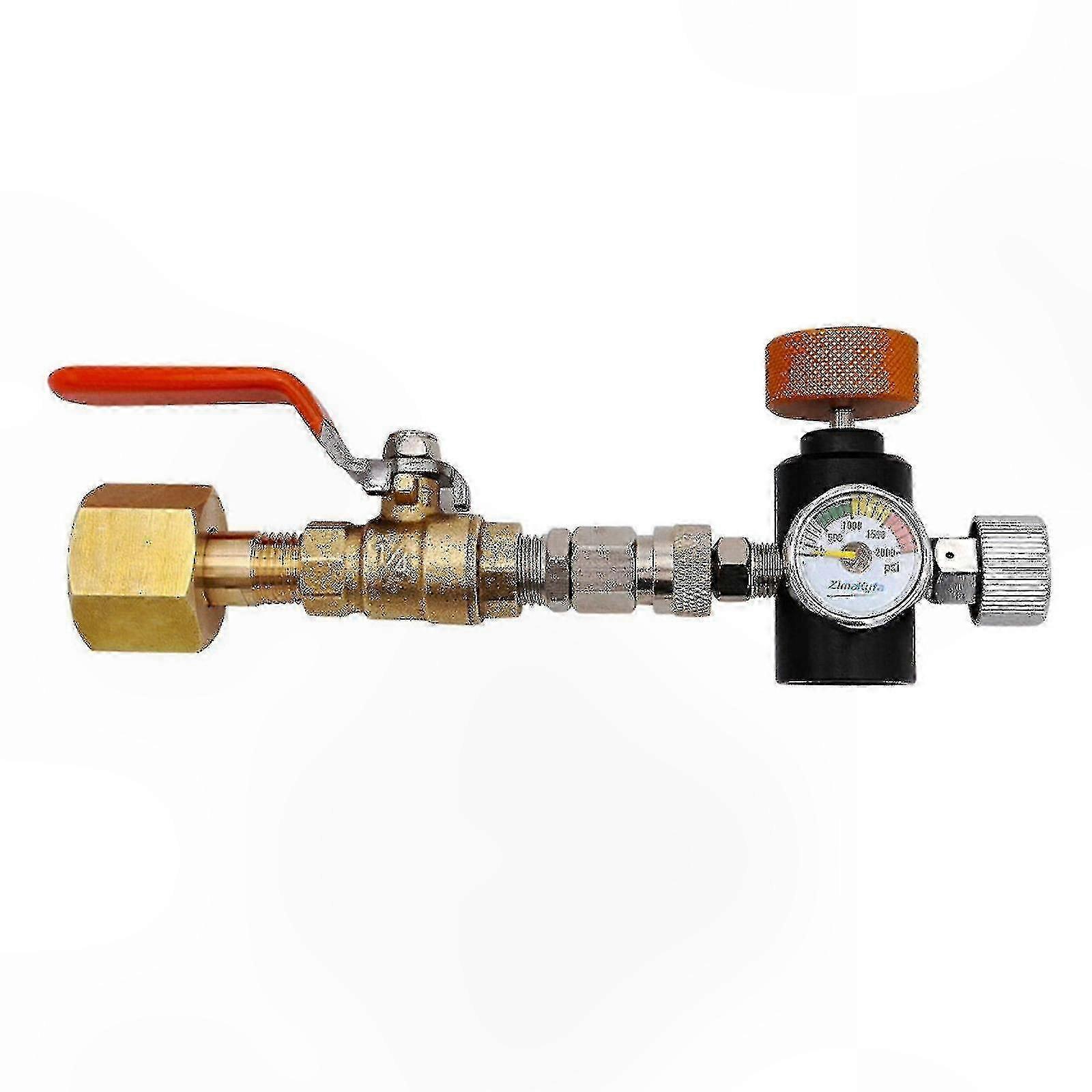 CO2 Cylinder Adapter with Ball Valve for SodaStream-Compatible Tanks