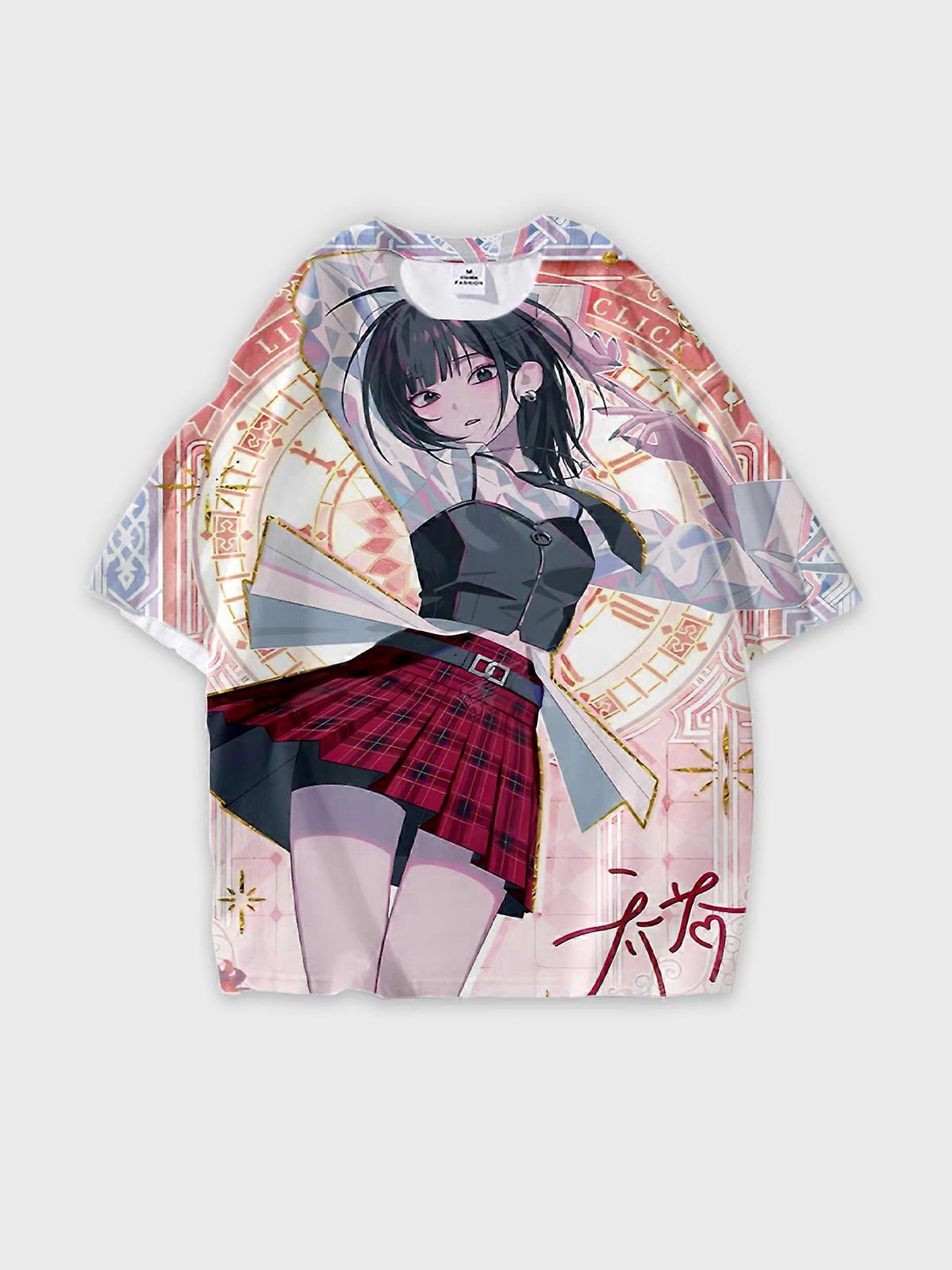 T-Shirt Short Sleeve Round Neck, Summer Casual Loose Graphic Tee, Unisex The Link Click W629