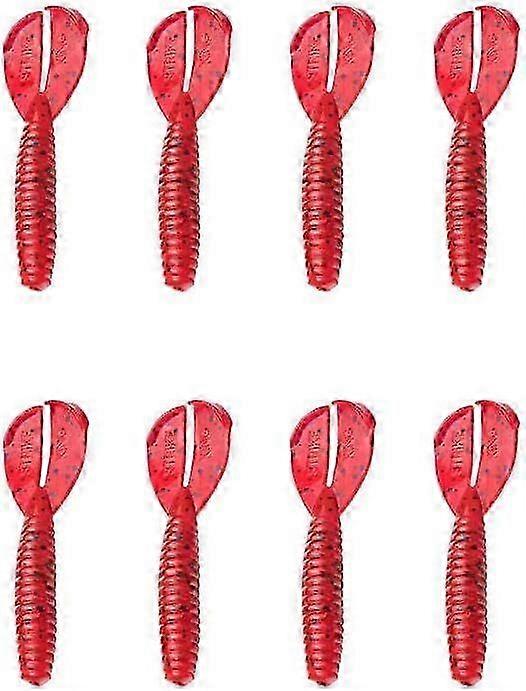 Fishing Lure, Soft Plastic Double Tail Grub, Crazy Tail Action, 3 1/2-Inches Red 3.5