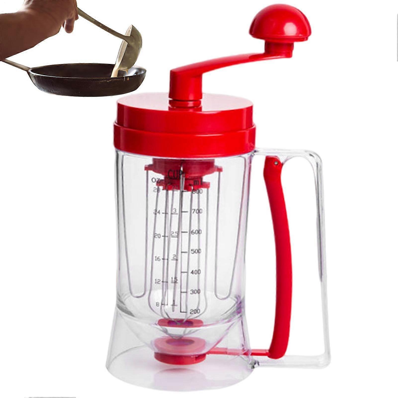 Pancake Batter Dispenser 900ml Capacity With Measuring Label, Pourer for Griddle, Waffles and Cupcakes