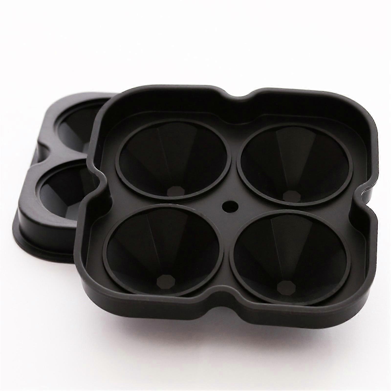 3D Ice Cube Mold Silicone Tray 4 Ball Shape Cups