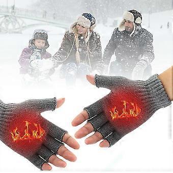 Usb recargable de invierno eléctrico calefactado guantes full & half finger mittens warmer