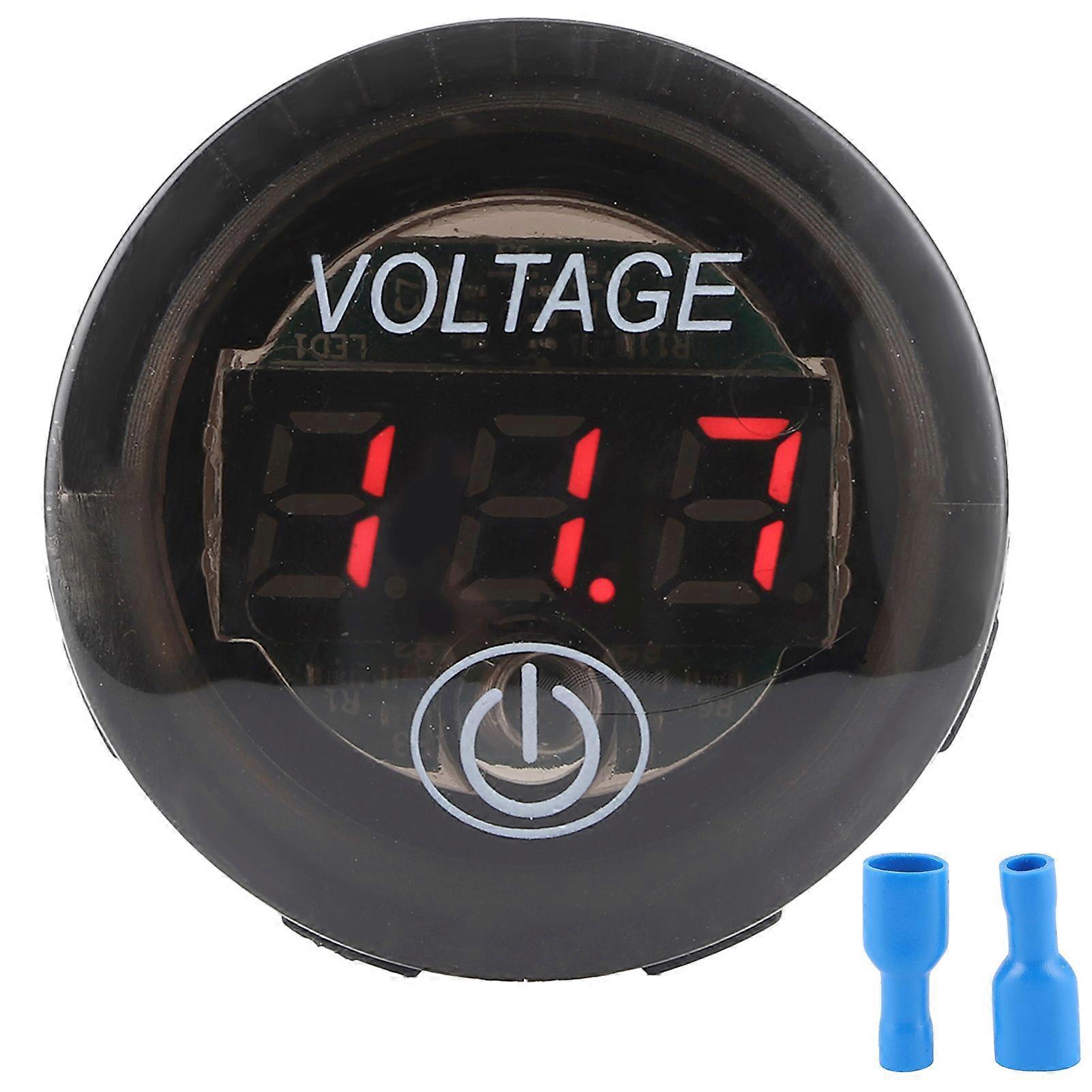 Universal LED DC Digital Voltmeter Voltage Meter Car Battery Gauge 1224V W/ Touch SwitchRed