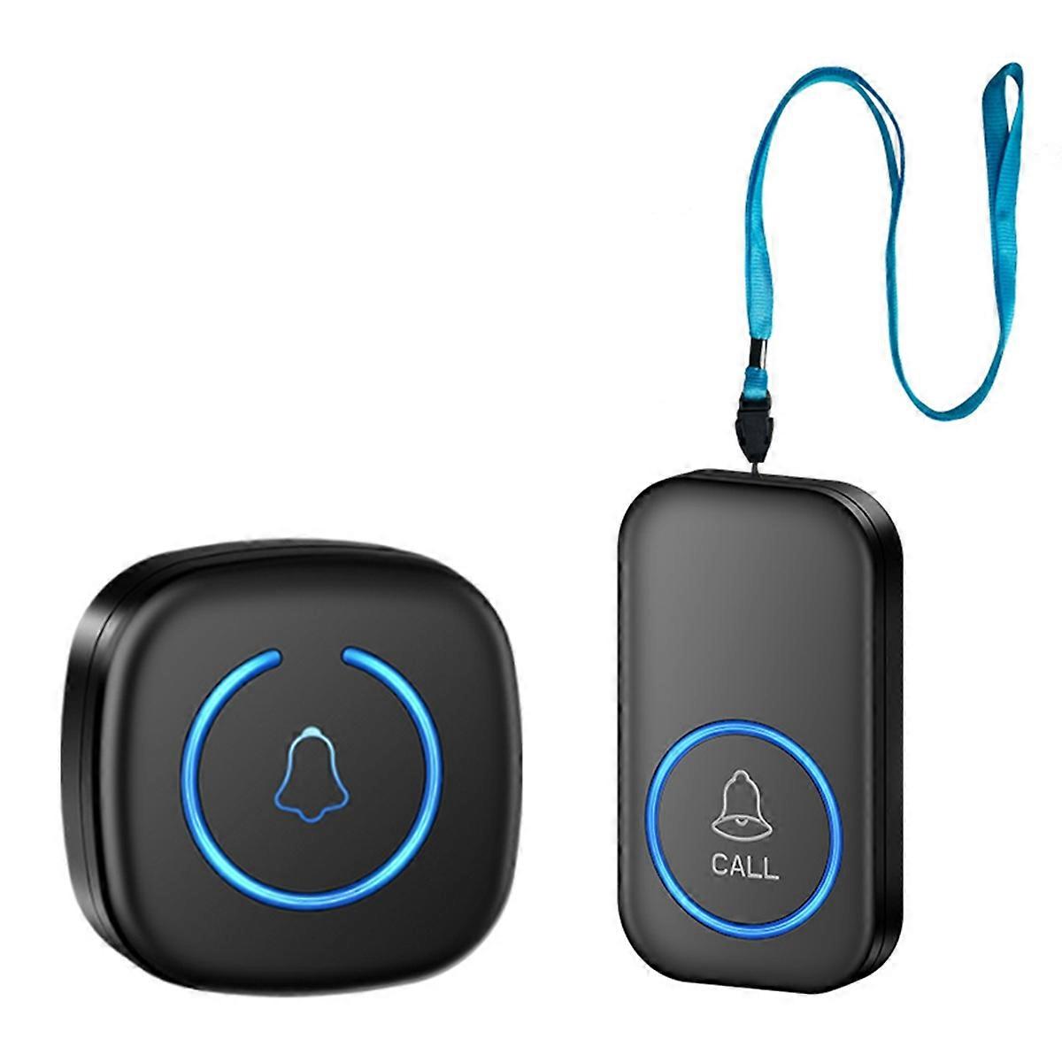 Wireless Lanyard Button Call Pager Emergency SOS Pager Black UK Plug