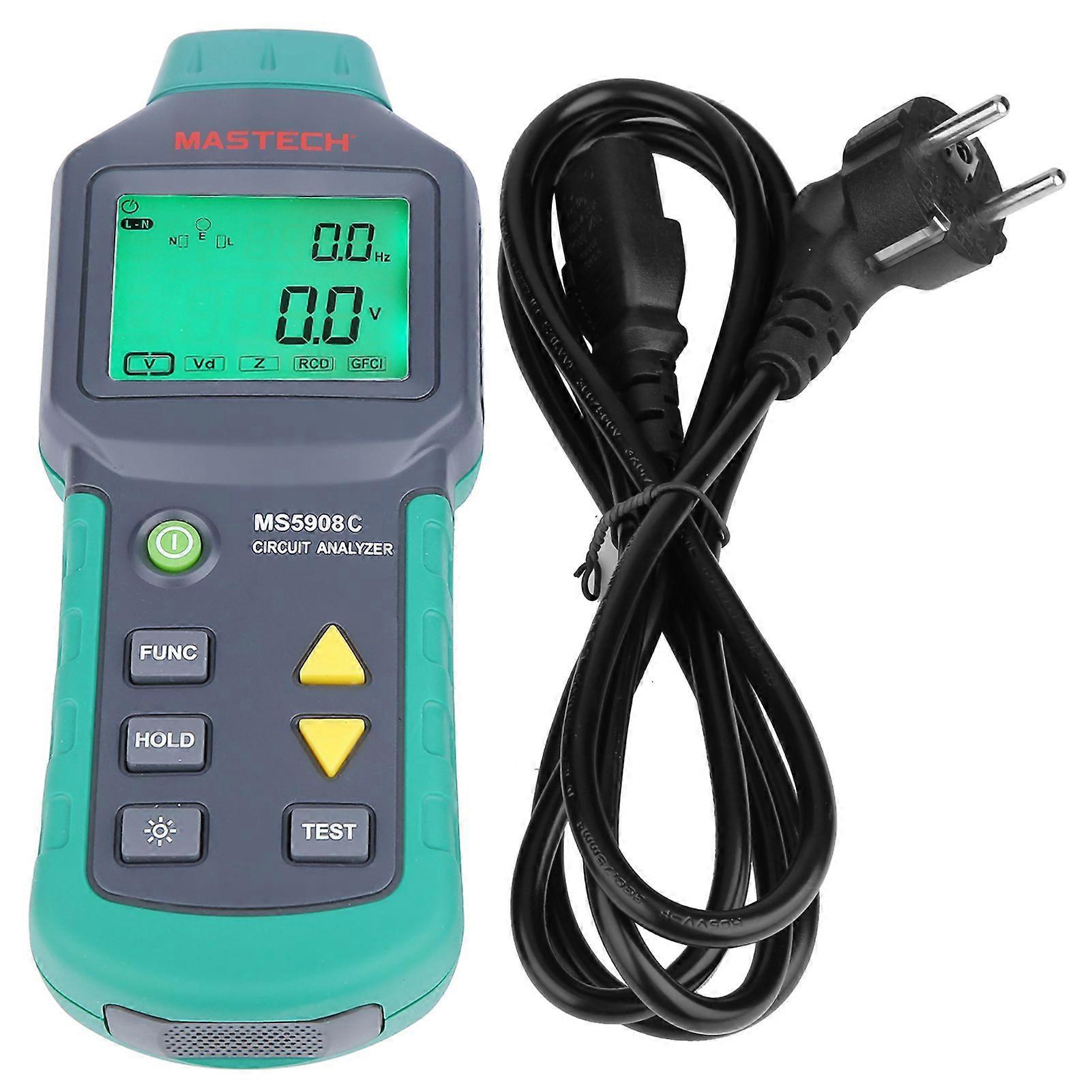 MASTECH MS5908C LCD Circuit Analyzer With Voltage GFCI RCD Tester