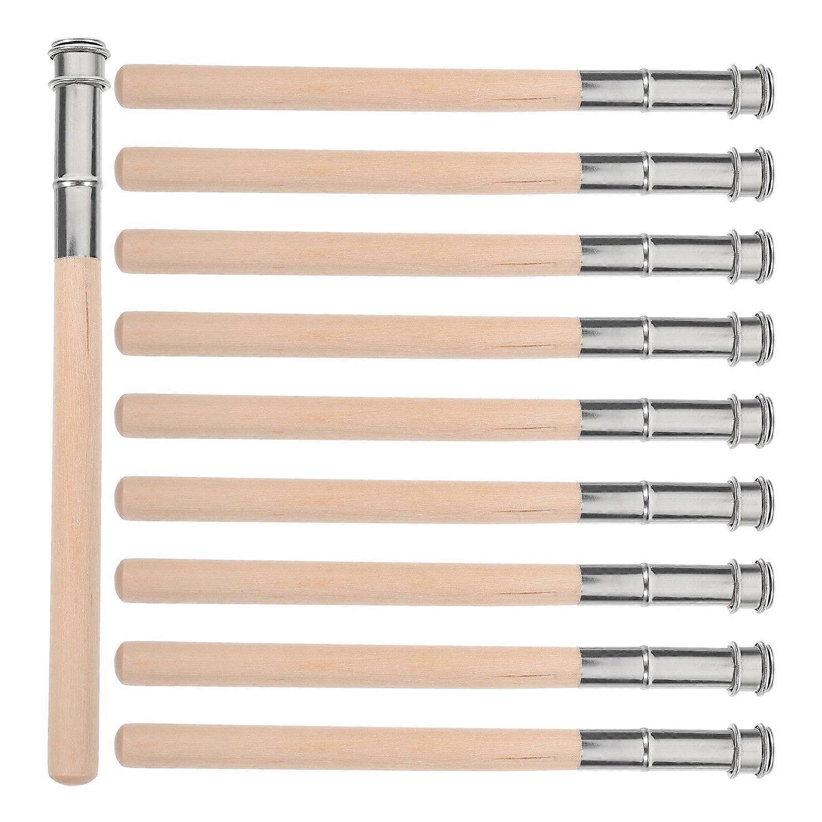 Brown Pencil Extender Wood Extension Holder for School Use 50Pcs