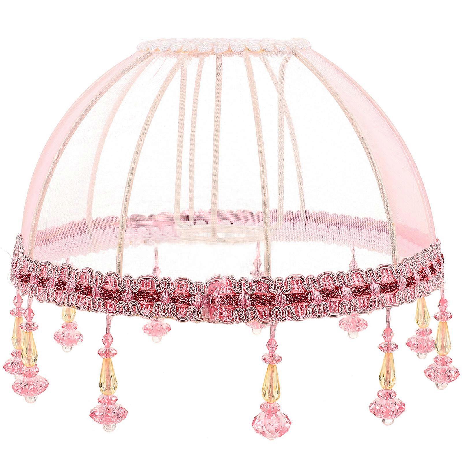 Cloth Lamp Shade for Lamp Use 2Pcs Vintage Style Pink Decorative Cover