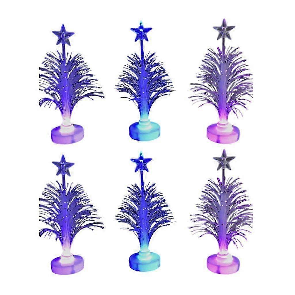 6pcs Multicolored Illuminated Christmas Trees Decoration For Seasonal Display