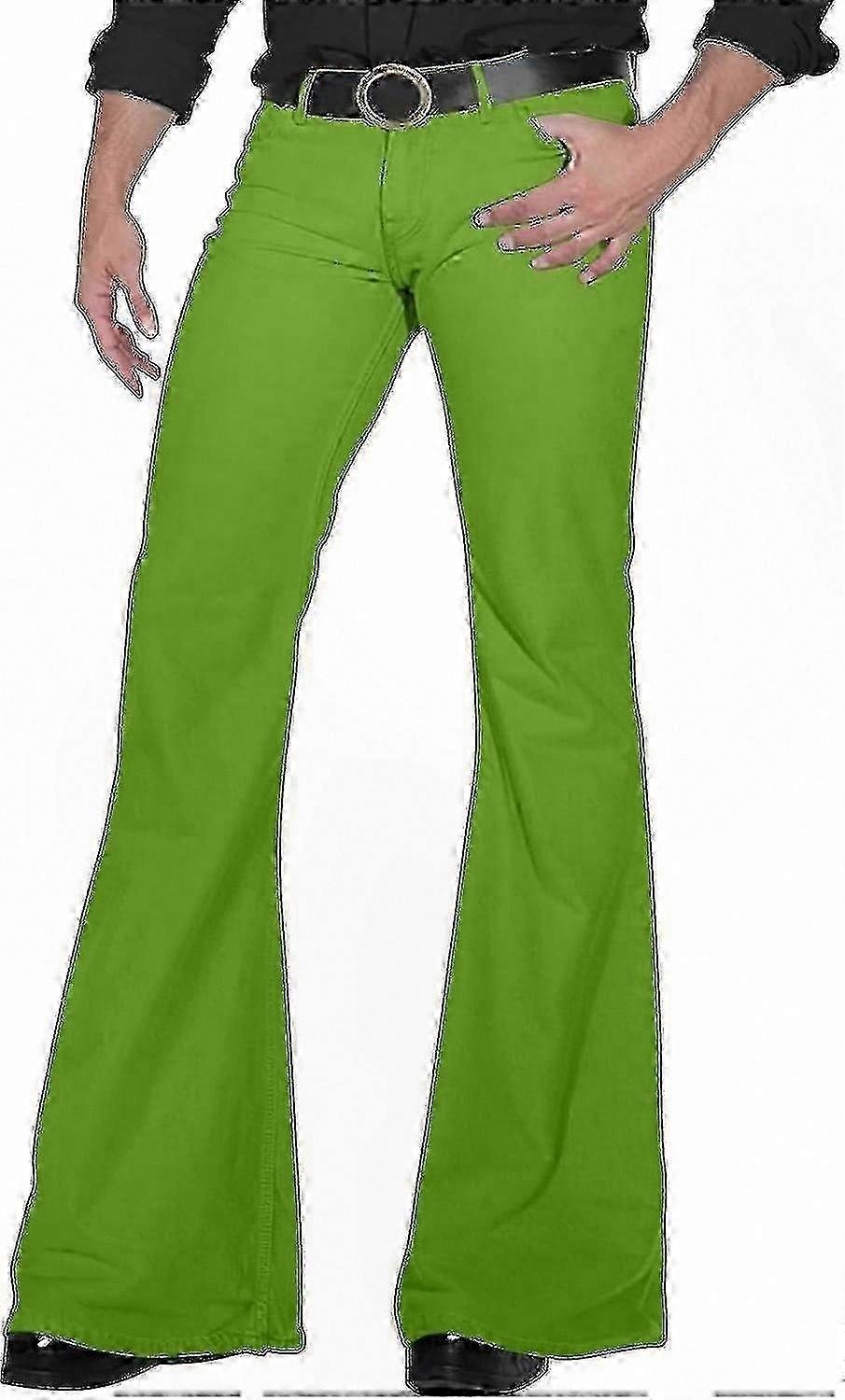 Erkekler için Retro Flared Denim Pantolon 60'lar 70'ler İlham Veren Çan Alt Kot Vintage Stil Pantolon