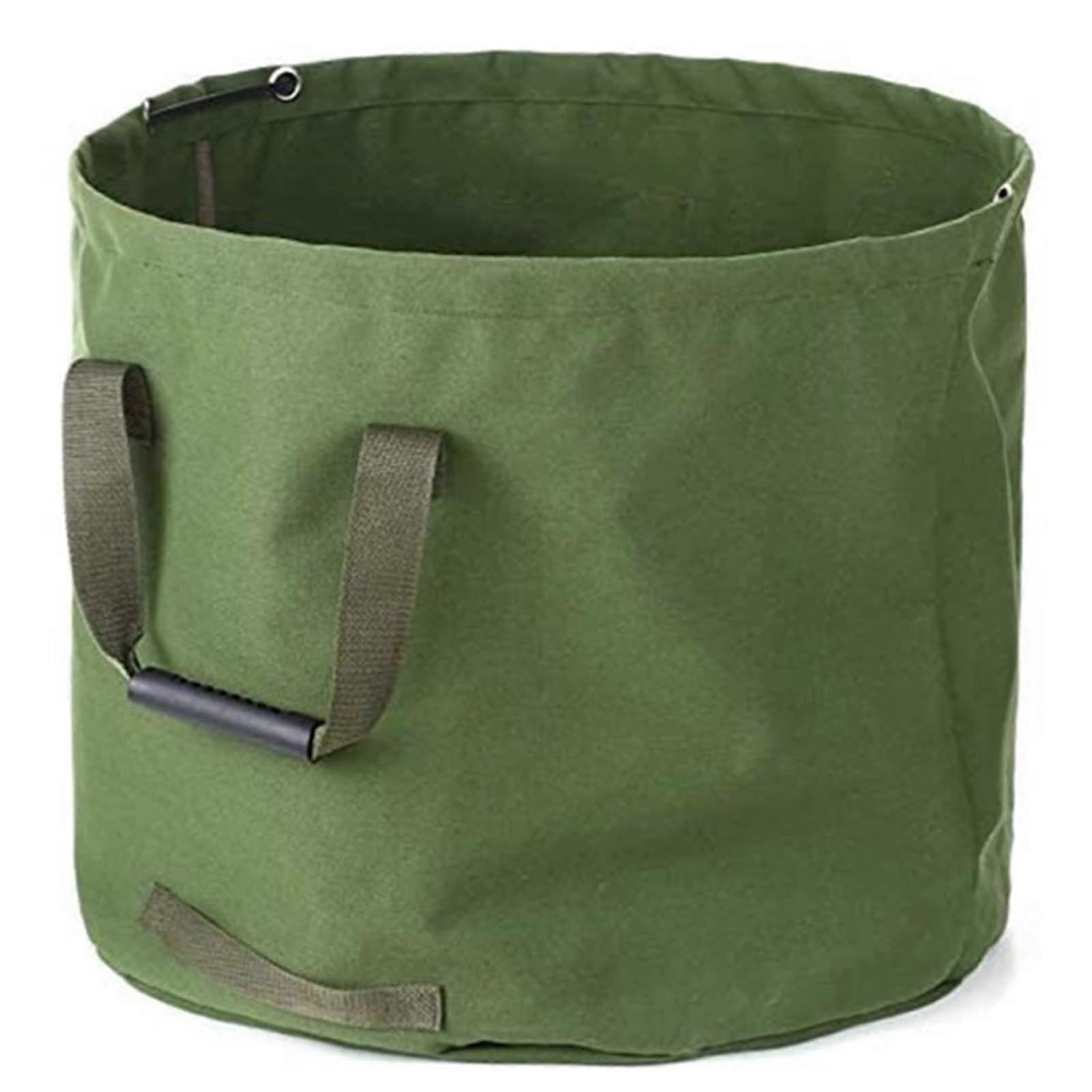 Garden Waste Bag Collapsible Canvas With Handles For Yard Leaf Storage Camping Organizer