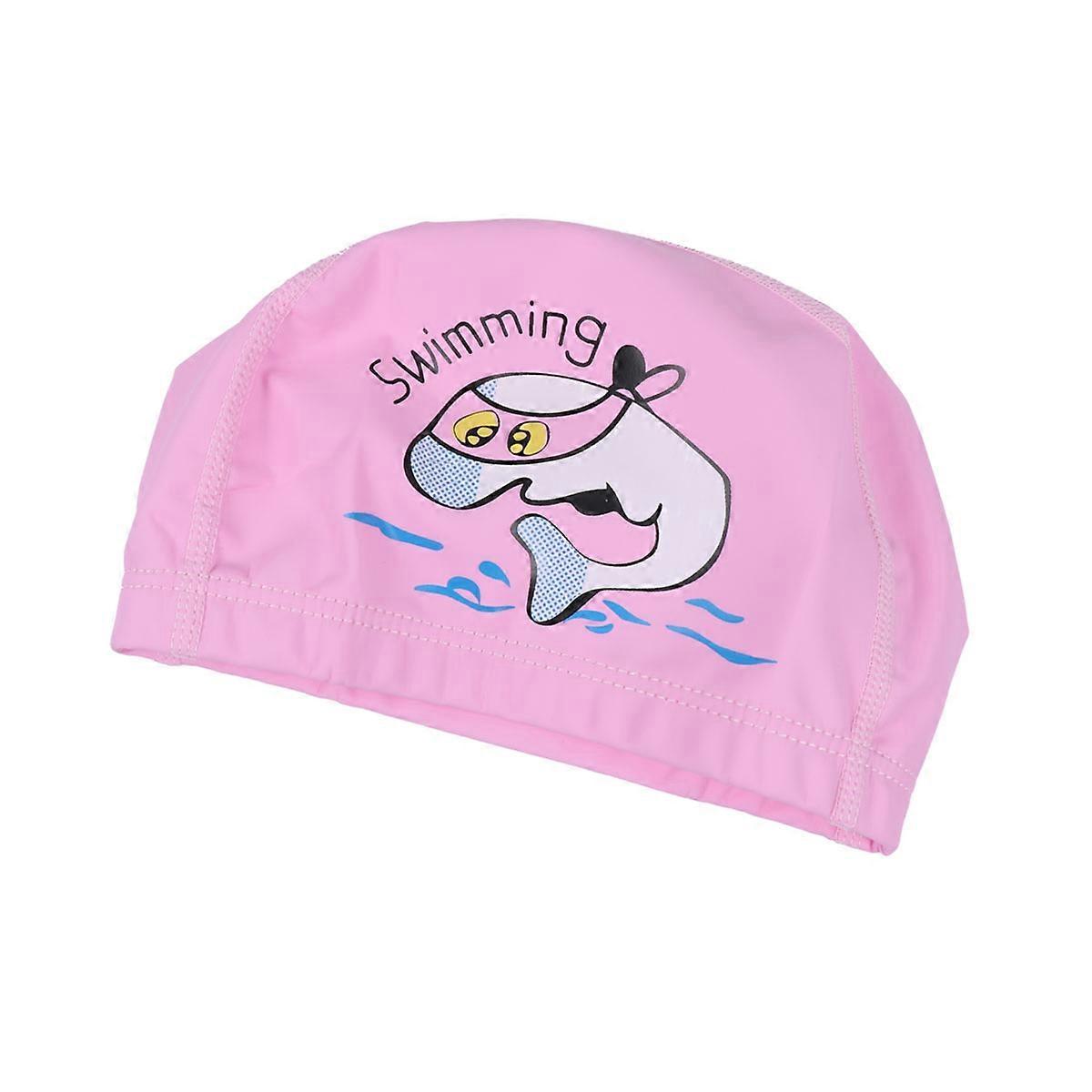 Cartoon Dolphin Pattern Swimming Hat for Children Ear Protection