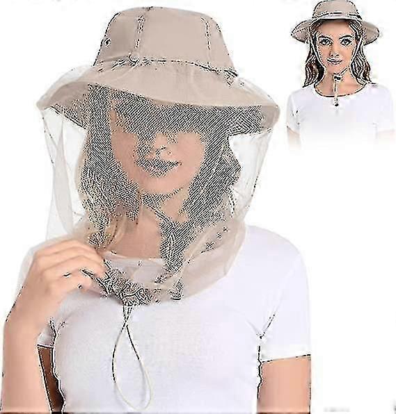 Mosquito Head Net Hat - Bug Cap Upf 50+ Sun Protection With Hidden Netting For Beekeeping Hiking Unisex