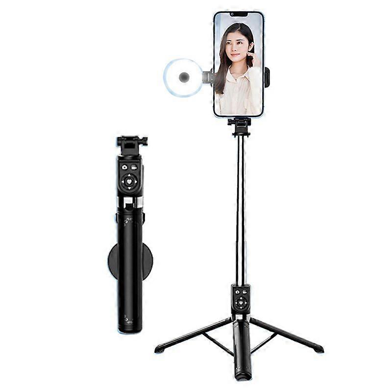 140cm Telescopic Tripod Stand with Fill Light Wireless Bluetooth Selfie Stick