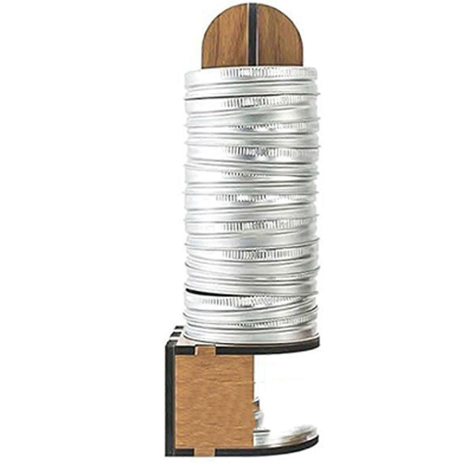 Wooden Mason-Jar Lid Organiser Rack Rustic Kitchen Countertop Storage Shelf Vertical Display Stand for Lids and Utensils