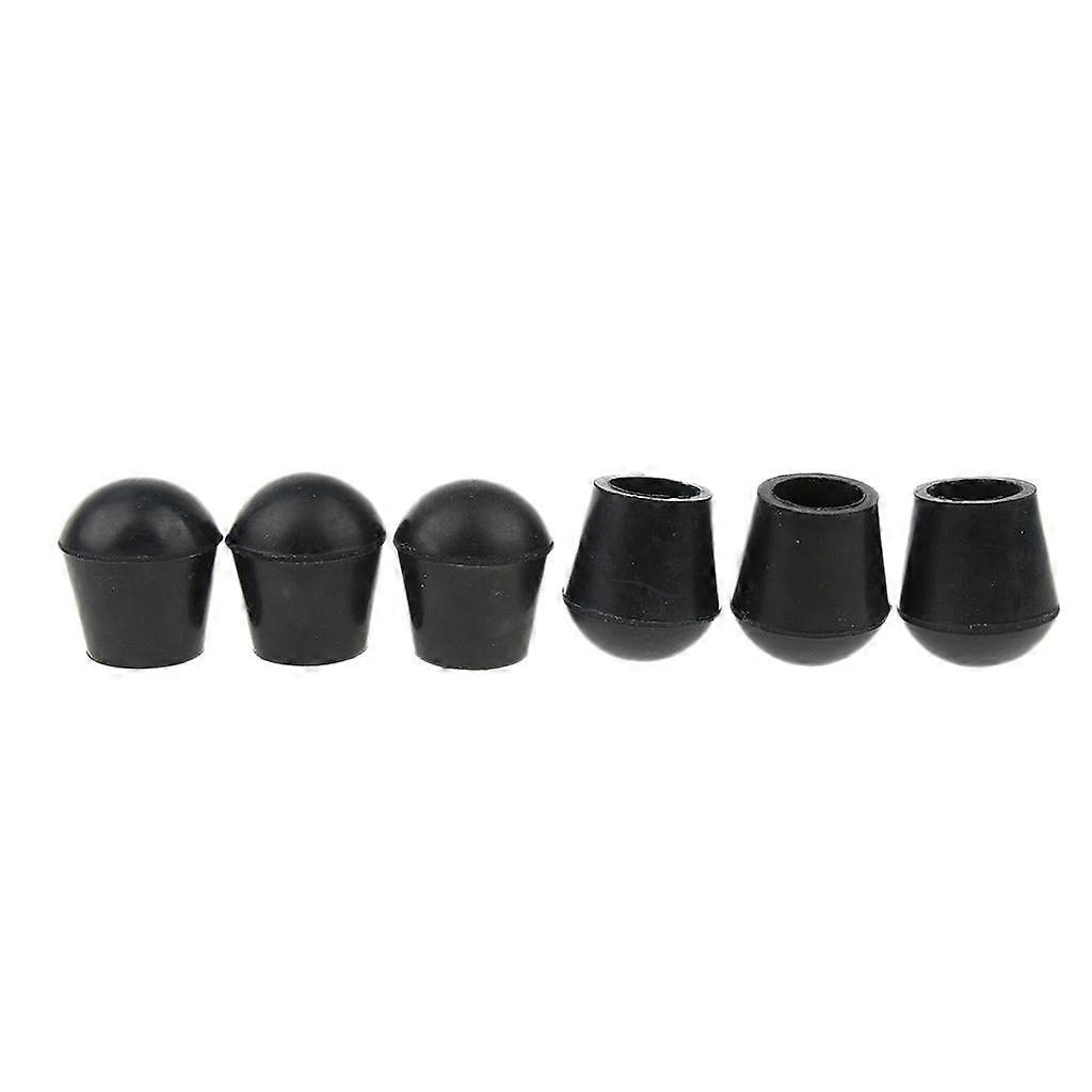 6x Folding Triangle Cane Stool Cane Crutches Rubber Tips 3/4 '' - Black, 22mm