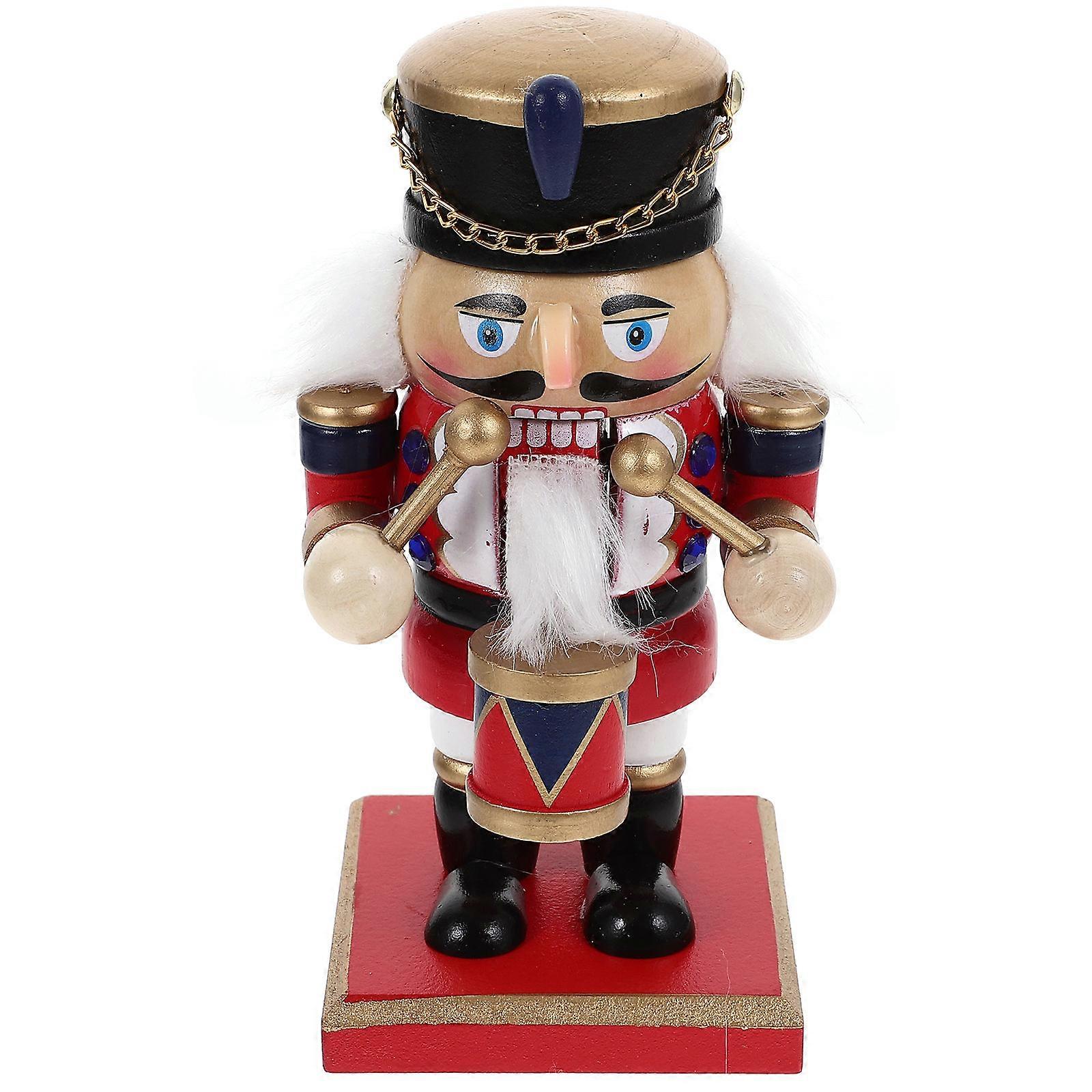 Xmas Holiday Puppet Ornament Nutcracker Statue 6.29x2.95x2.95in Fairy-tale Style Festival Display 4Pcs