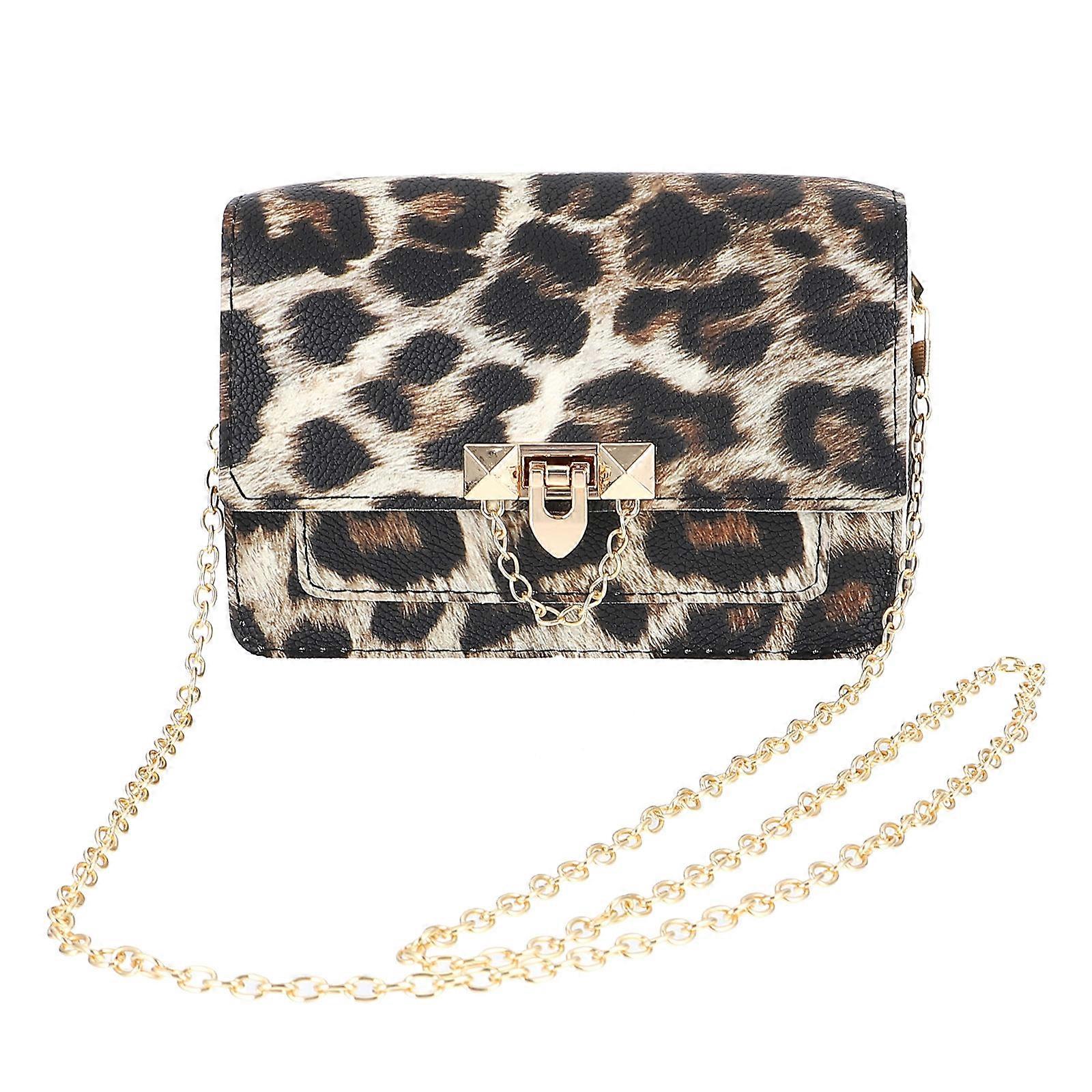 Small Square Bag Leopard PU for Everyday Use 3Pcs