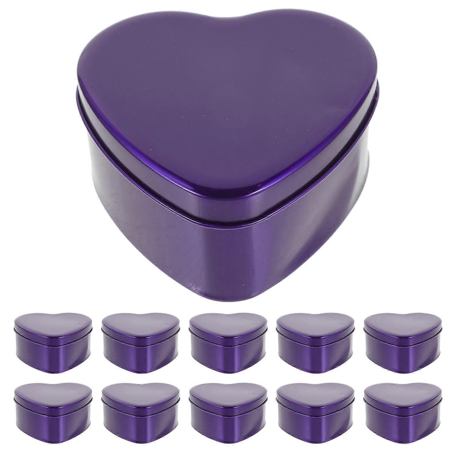 Wedding Gift Boxes Heart Candy Box for Storage Use 30Pcs Purple
