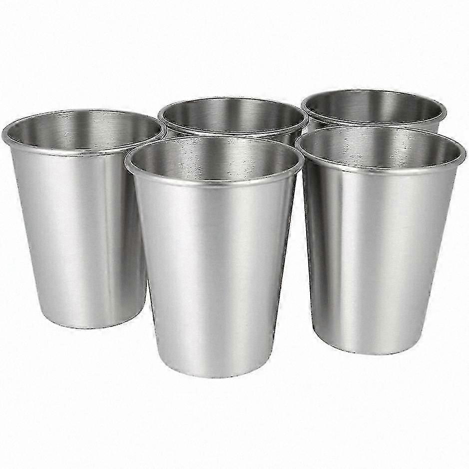 Set of 5 Insulated Metal Cups, 350ml Capacity for Daily Use