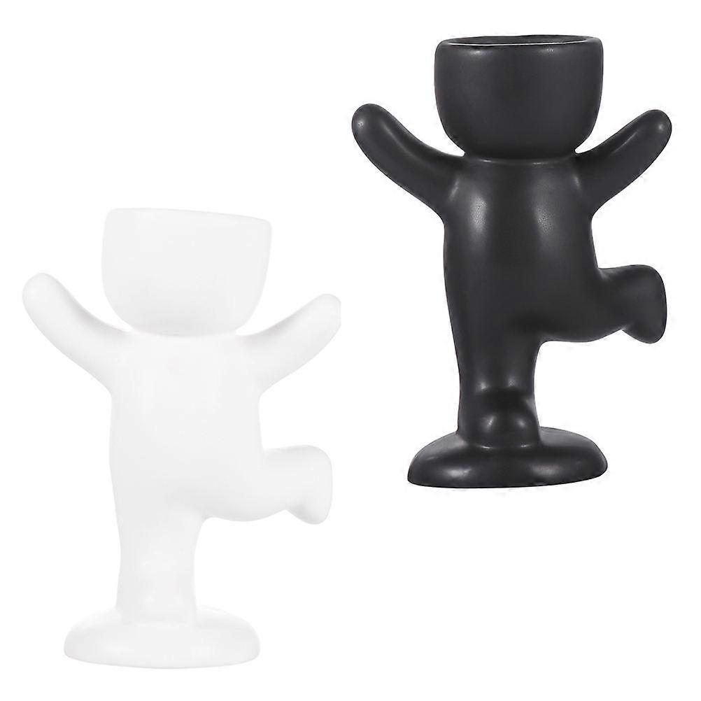 Character Sculpture Humanoid Ceramic Planter for Succulent 6Pcs