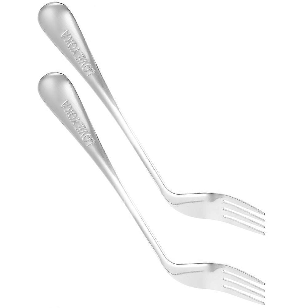 Ergonomic Feeding Forks Angled Forks for Elderly Practical 8Pcs