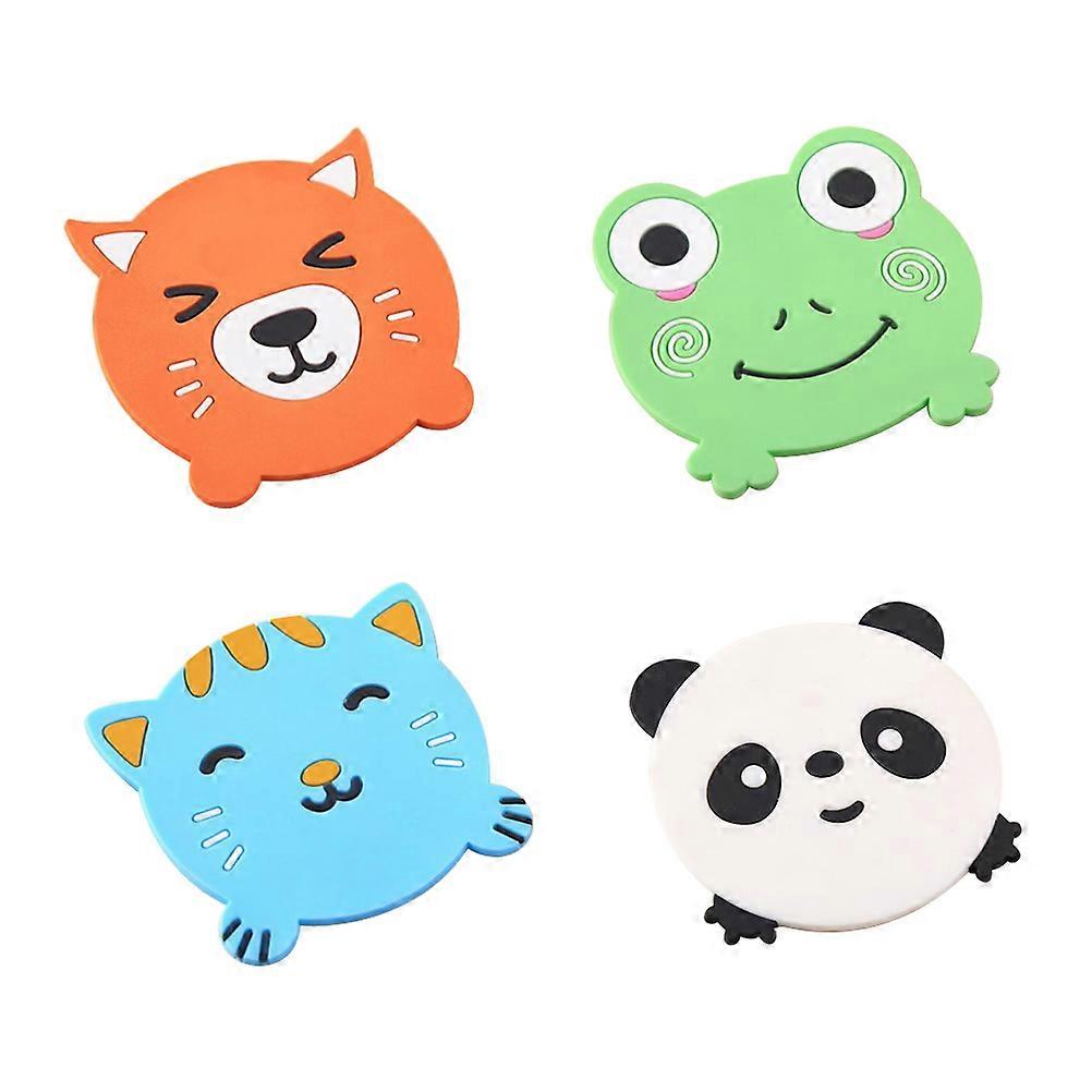 8 Pcs Insulation Rubber Bowl Pads Cartoon Design Silicone Coasters Ideal For Cups And Tables In Various Occasions