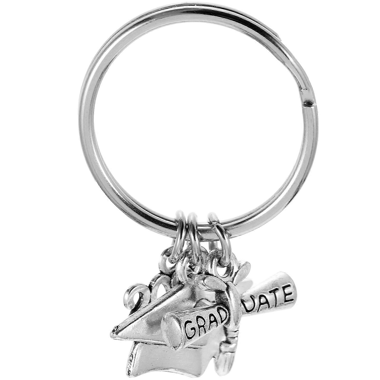 Graduation 2023 Keychain Silver for Decoration 3Pcs Unique Gift