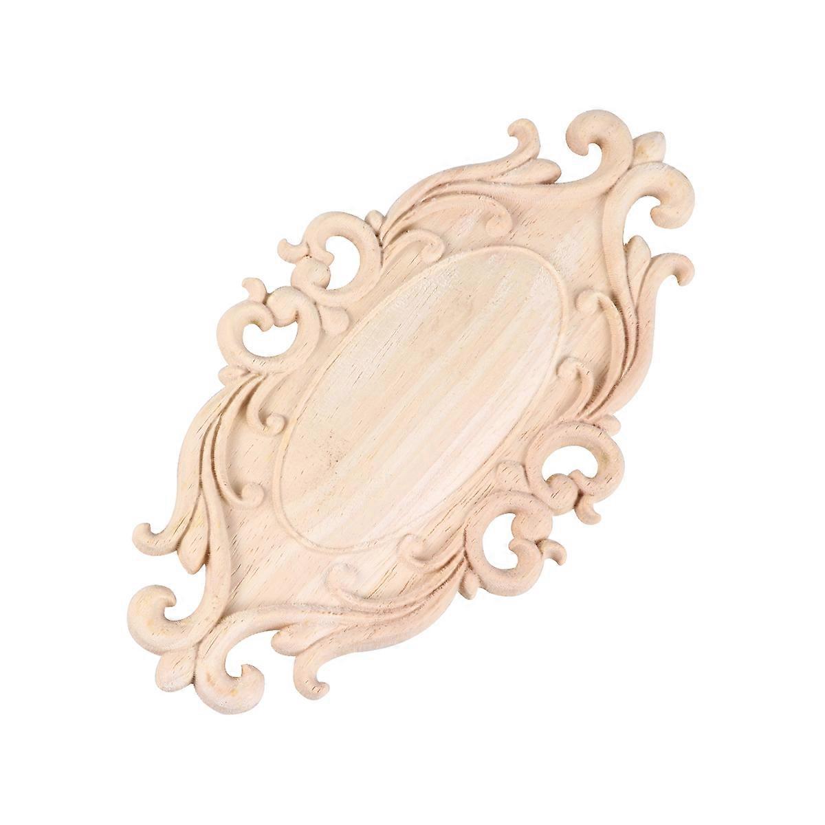 Wood Applique Solid Wood Door Decor for Decoration 3Pcs Beige