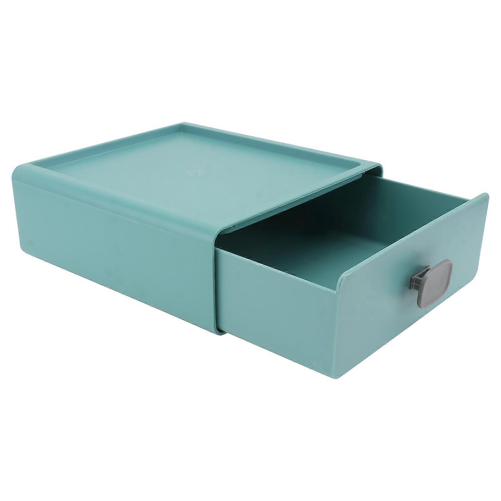 Green Desktop Storage Box for Cosmetics Organizer Drawer Type 2Pcs