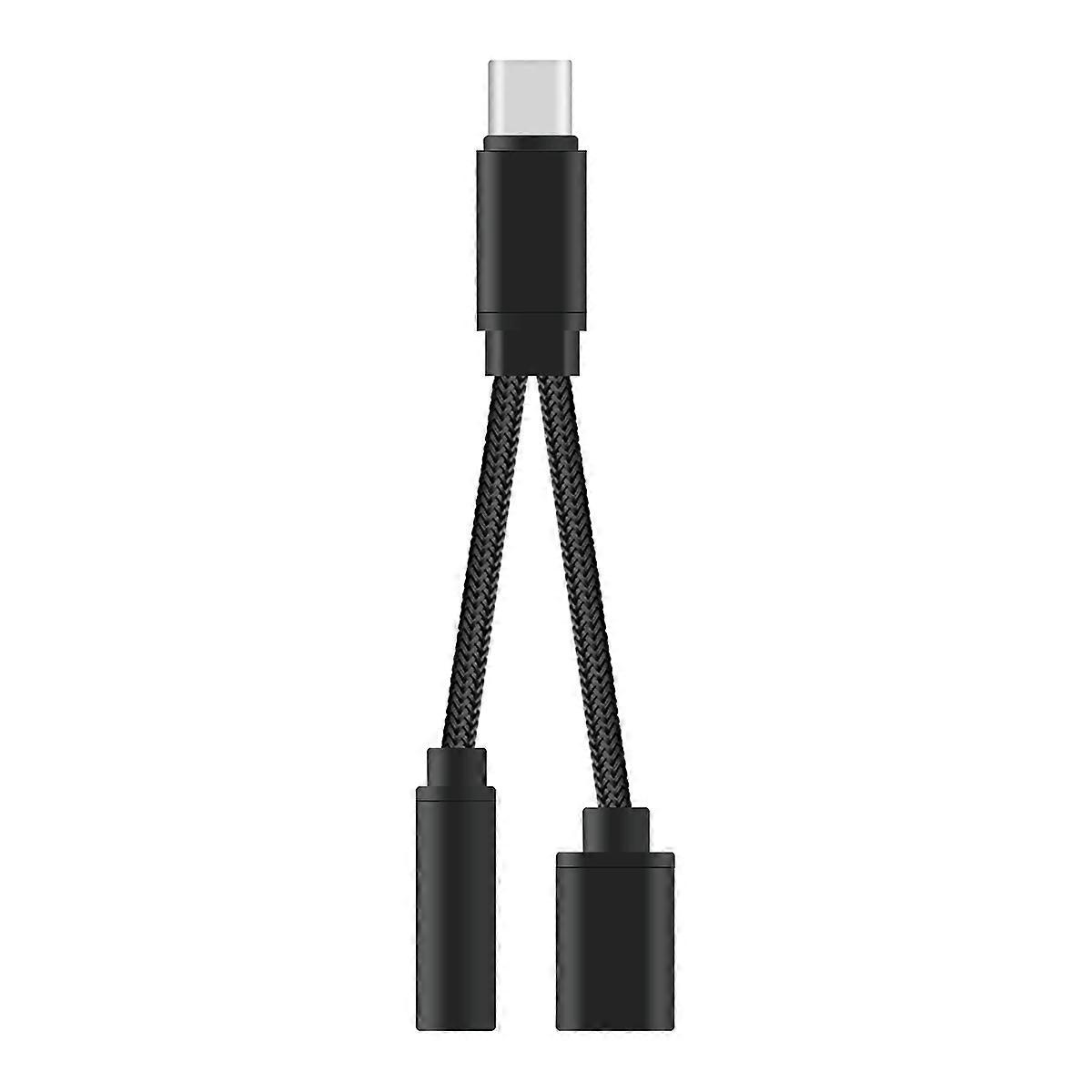 USB Type Adapter 2 in 1 Type C Cable Headphone Adapter Converter 3Pcs